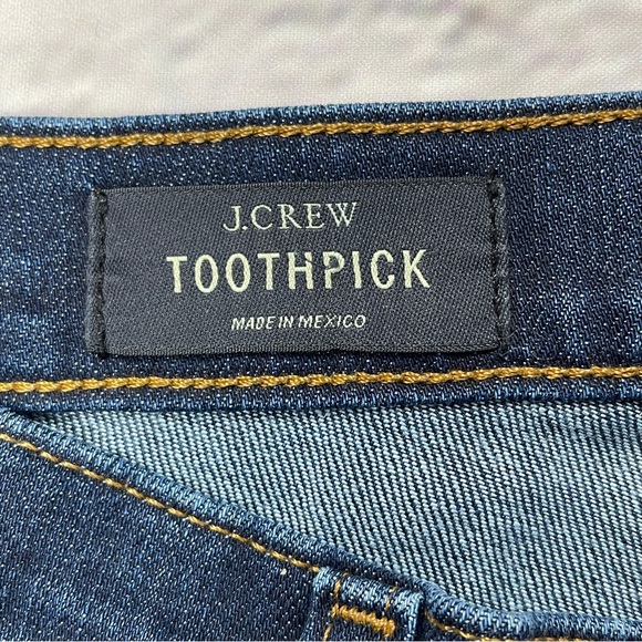 J. CREW Toothpick classic dark wash denim skinny straight ankle jeans, size 27 - Picture 2 of 14